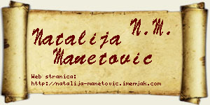 Natalija Manetović vizit kartica